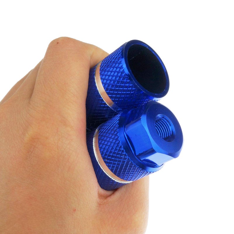 Zelerdo 2 Pairs Aluminum Alloy Bike Pegs for Mountain Bike Cycling Rear Stunt Pegs Fit 3/8 inch Axles (Blue Stripe, 100x28 mm) - Image 4